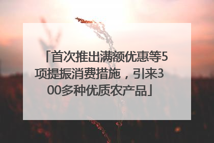 首次推出满额优惠等5项提振消费措施，引来300多种优质农产品