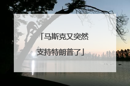 马斯克又突然支持特朗普了