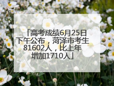 高考成绩6月25日下午公布，菏泽市考生81602人，比上年增加1710人