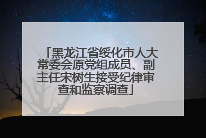 黑龙江省绥化市人大常委会原党组成员、副主任宋树生接受纪律审查和监察调查