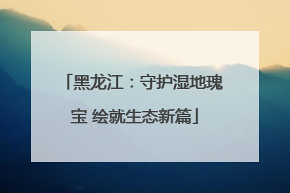 黑龙江：守护湿地瑰宝 绘就生态新篇