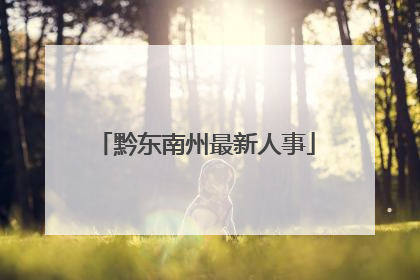 黔东南州最新人事