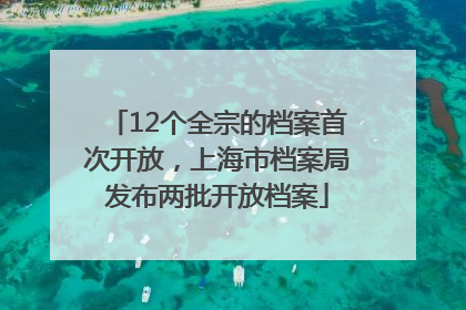 12个全宗的档案首次开放，上海市档案局发布两批开放档案