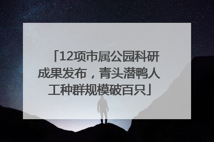 12项市属公园科研成果发布，青头潜鸭人工种群规模破百只