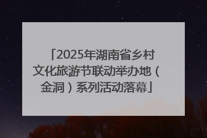 2025年湖南省乡村文化旅游节联动举办地（金洞）系列活动落幕