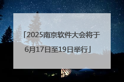2025南京软件大会将于6月17日至19日举行