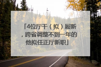 4位厅干（拟）履新，跨省调整不到一年的他拟任正厅新职