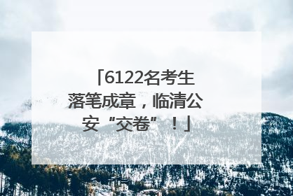 6122名考生落笔成章，临清公安“交卷”！