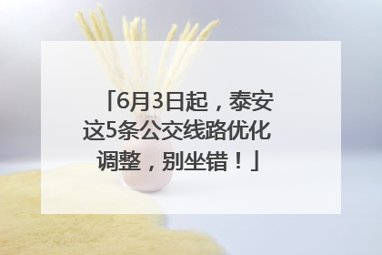 6月3日起，泰安这5条公交线路优化调整，别坐错！